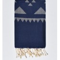 Dark blue bohemian beach towel