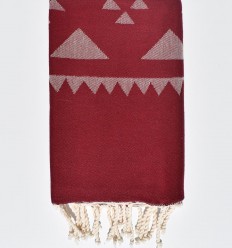 Serviette de plage bohémian rouge bordeau