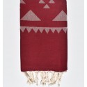 Serviette de plage bohémian rouge bordeau